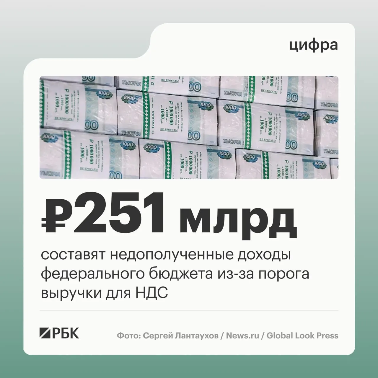 В пояснительной записке к законопроекту отмечается, что продление порога выручки для перехода на НДС приведёт к недополучению доходов бюджета в 2027–2029 годах на сумму 251,1 млрд руб. В документе также прописаны условия перехода на НДС в 2030 году для некоторых плательщиков.