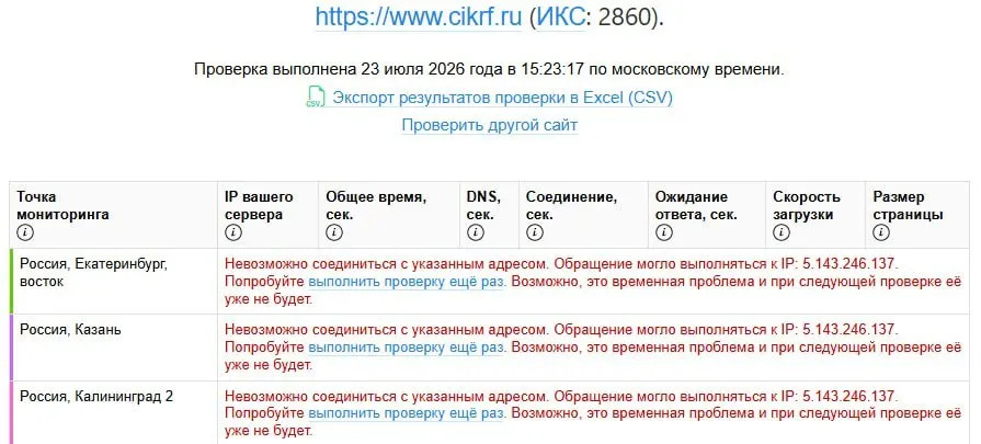 Сайт Центральной избирательной комиссии стал недоступен — недоступность зафиксировали по всему миру. Сбой совпал с публикацией деклараций кандидатов в Госдуму, в которых указаны крупные доходы; официальных комментариев пока нет.